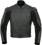 REF:GM170 NEGRACHAQUETA MICROPERFORADA DE CUERO PARA MOTORISTAS CON PROTECTORES C.E.