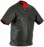REF:GM492 NEGRO AMERICANOCHALECO DE PIEL ANILINA EN ESTILO AMERICANO, PERFORADO 100%