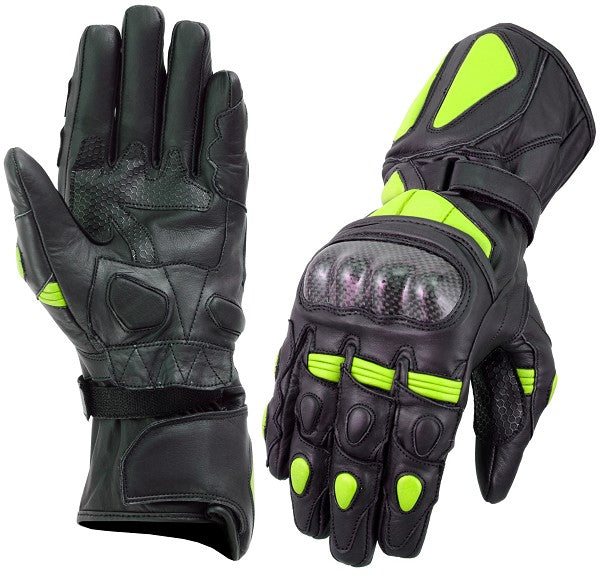 GUANTES DE PIEL CON PROTECCIONES DE FIBRA DE CARBONO PARA MOTORACING (1)