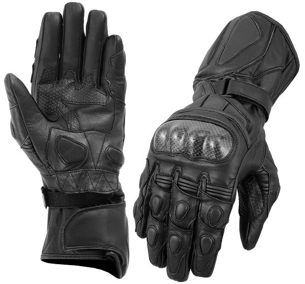 GUANTES DE PIEL CON PROTECCIONES DE FIBRA DE CARBONO PARA MOTORACING (2)