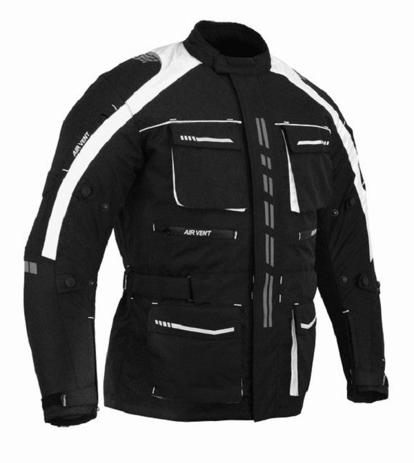 REF:Atenea Blanca NegraCHAQUETA DE MOTO EN CORDURA 3/4 UNISEX, IMPERMEABLE 100%
