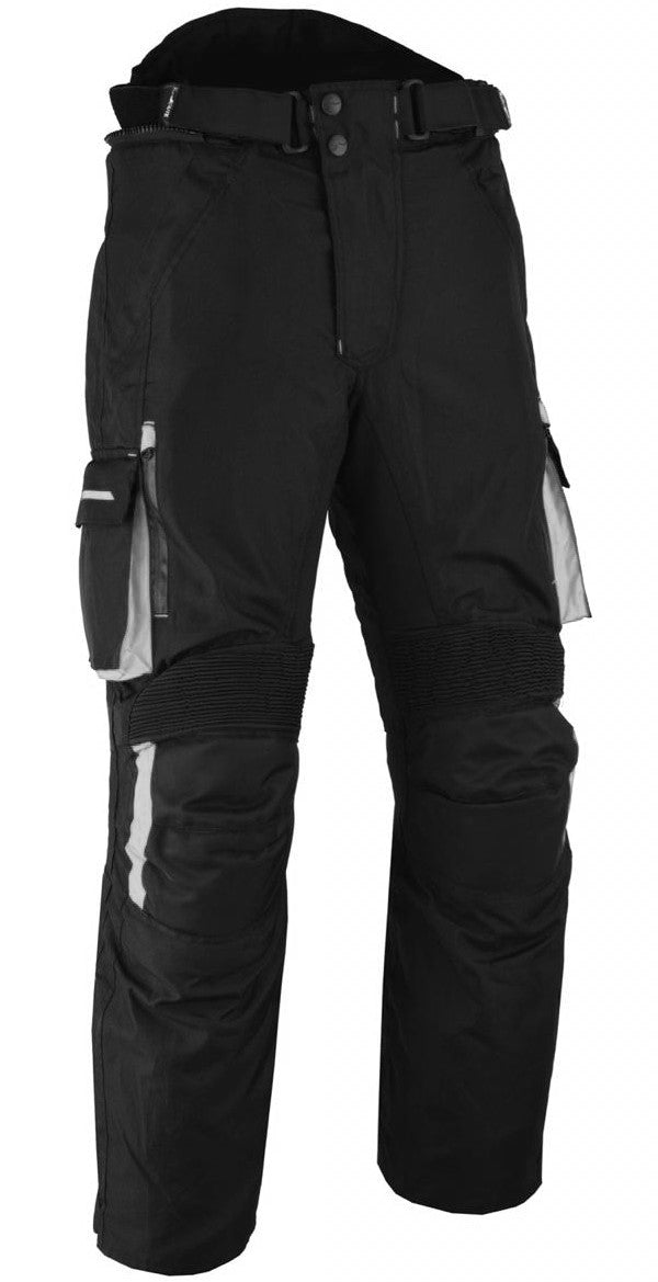 PANTALON DE MOTO EN CORDURA IMPERMEABLE, CORTAVIENTO Y PROTECCIONES CE (1)