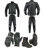 RACING PACK MONO DE DOS PIEZAS, BOTAS DE MOTO Y GUANTES DE CUERO PARA MOTORISTAS (1)