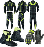 RACING PACK MONO DE DOS PIEZAS, BOTAS DE MOTO Y GUANTES DE CUERO PARA MOTORISTAS (2)