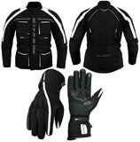 Winter Pack: 3/4 Jacket and Waterproof and Thermal Motorcycle Gloves
