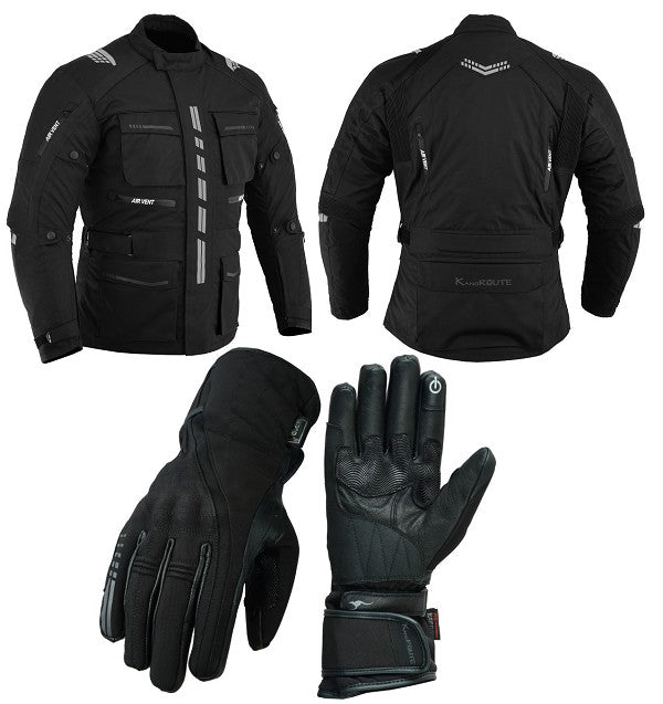 Winter Pack: 3/4 Jacket and Waterproof and Thermal Motorcycle Gloves (1)