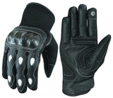 GUANTES DE VERANO PARA MOTORISTAS EN PIEL, MALLA Y FIBRA DE CARBONO (2)