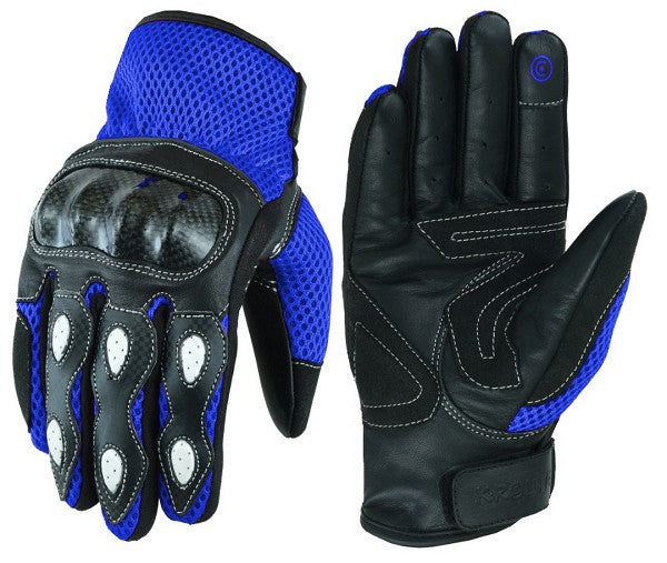 GUANTES DE VERANO PARA MOTORISTAS EN PIEL, MALLA Y FIBRA DE CARBONO (4)