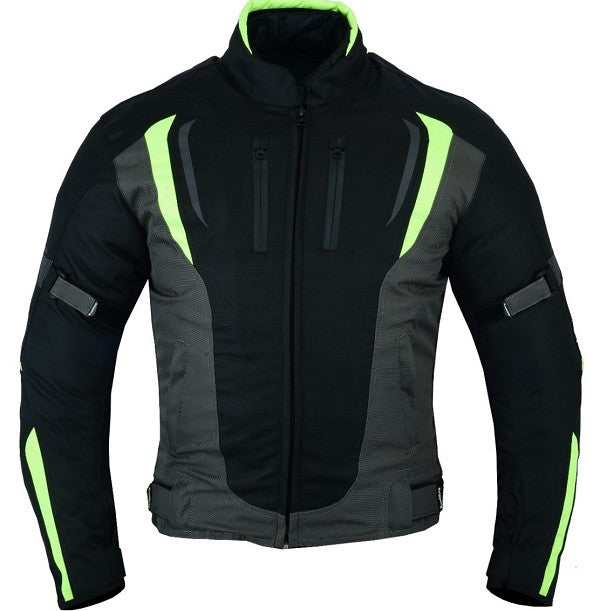 REF:DERBI FLUOR GRISCHAQUETA DE MOTO UNISEX EN TEXTIL IMPERMEABLE, TÉRMICO CON PROTECCIONES C.E.