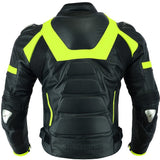 CHAQUETA DE CUERO CON PROTECTORES TPR TITANIO Y JOROBA AERODINÁMICA
