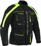 CHAQUETA DE CUERO CON PROTECTORES TPR TITANIO Y JOROBA AERODINÁMICA